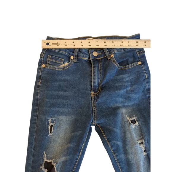 Celebrity Ace Women’s High Waisted Stretch Flare Distressed Jeans Size 7/28 - Picture 8 of 10